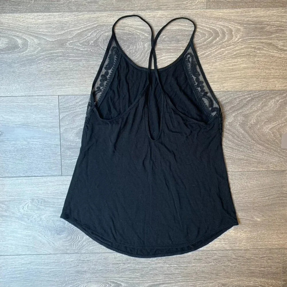 Aritzia Wilfred Cami Tank Top Paisley Lace Trim Criss Cross Back black size XS - Picture 9 of 13